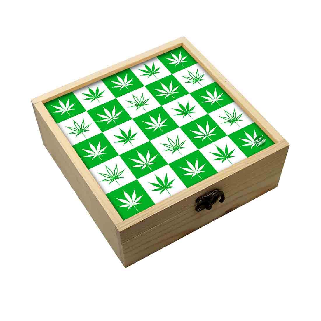 Jewellery Box Makepup Organizer -  Happy Green Leaves Nutcase