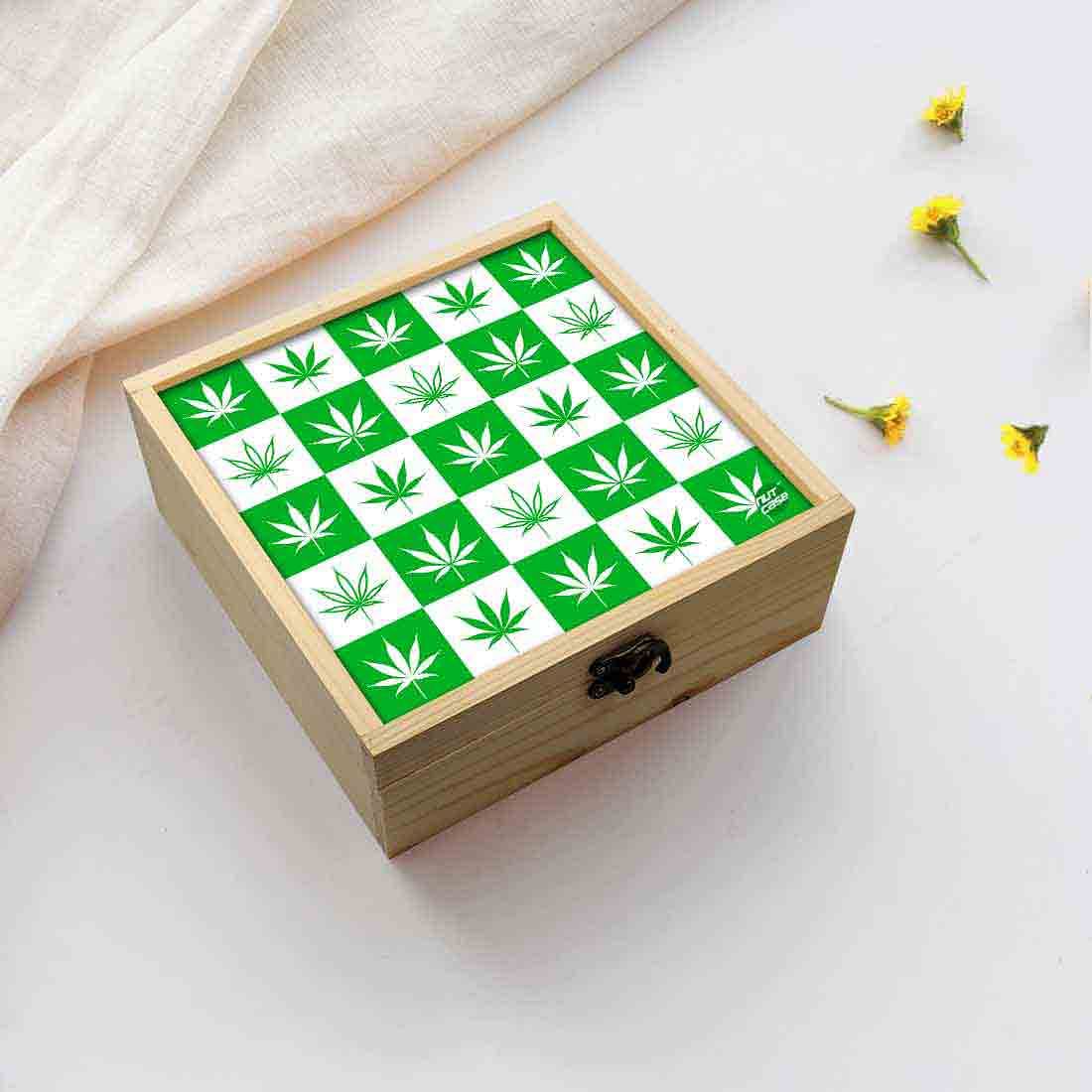 Jewellery Box Makepup Organizer -  Happy Green Leaves Nutcase