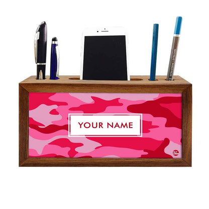 Custom Wooden desk drawer organizer - Pink Camo Nutcase