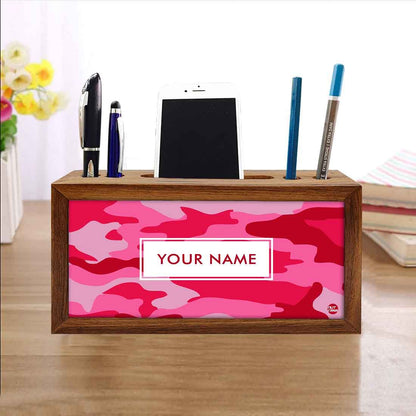 Custom Wooden desk drawer organizer - Pink Camo Nutcase