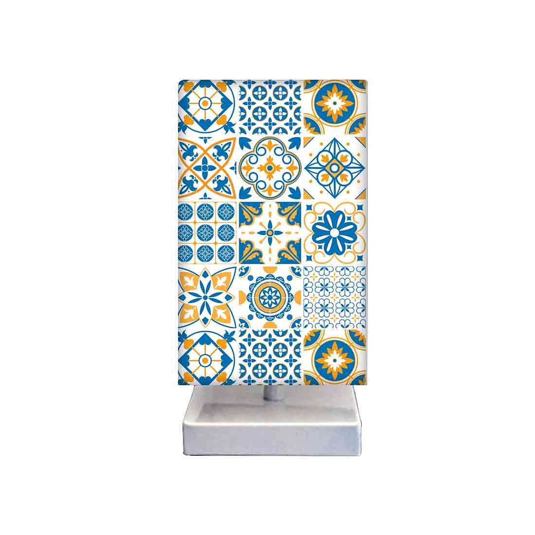 Small Bedside Table Lamps for Bedroom Living Room-Spanish Tiles Nutcase