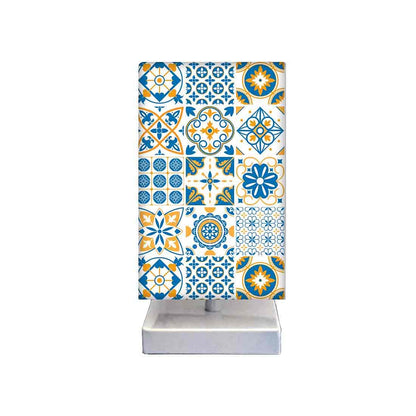 Small Bedside Table Lamps for Bedroom Living Room-Spanish Tiles Nutcase