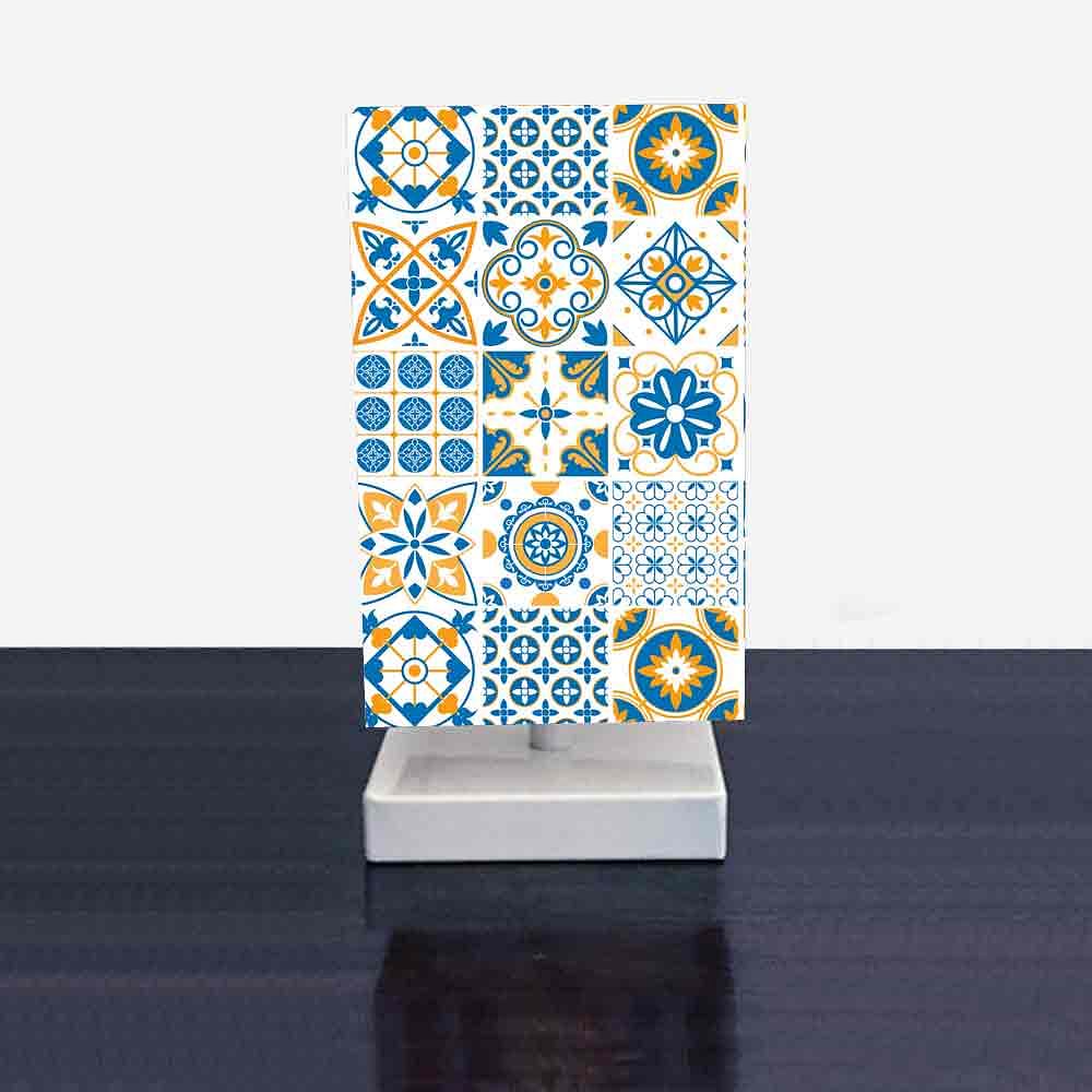 Small Bedside Table Lamps for Bedroom Living Room-Spanish Tiles Nutcase