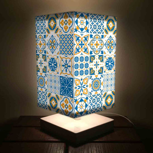 Small Bedside Table Lamps for Bedroom Living Room-Spanish Tiles Nutcase