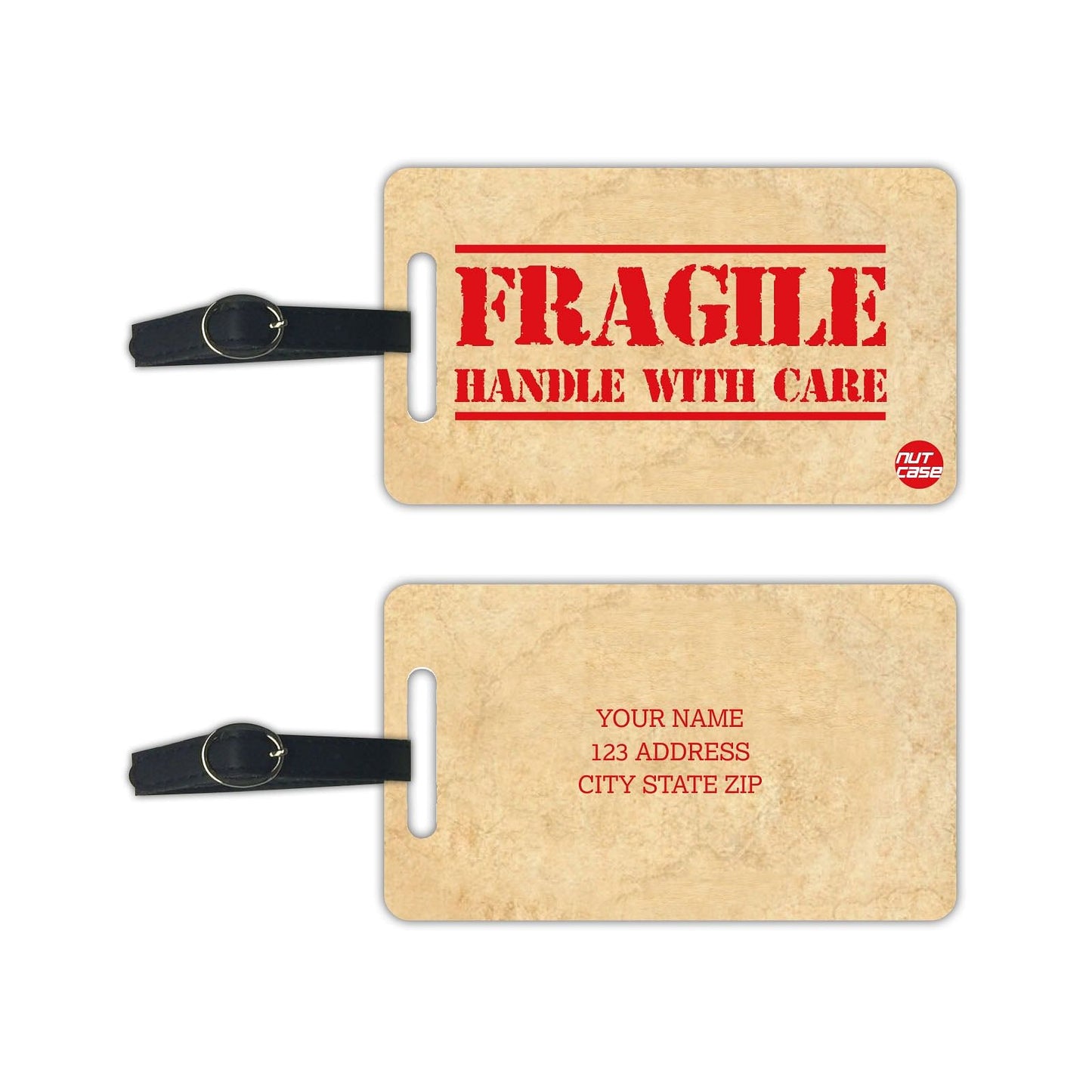 Custom Travel Luggage Tags - Add your Name - Set of 2 Nutcase