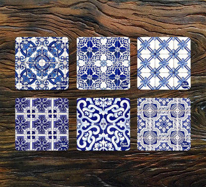 Tea Metal Coaster Pack of 6 for Dining Table Coffee Mugs - Spanish Nutcase