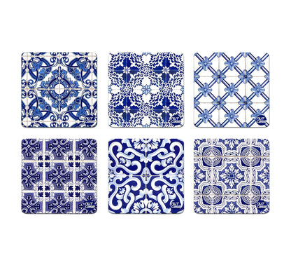 Tea Metal Coaster Pack of 6 for Dining Table Coffee Mugs - Spanish Nutcase