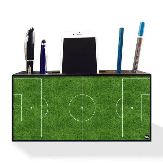 Pen Mobile Stand Holder Desk Organizer - Football Field Nutcase