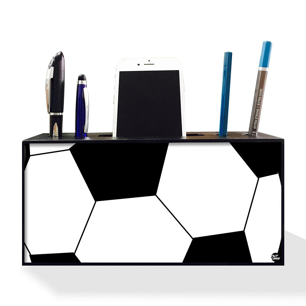 Pen Mobile Stand Holder Desk Organizer - Football Nutcase