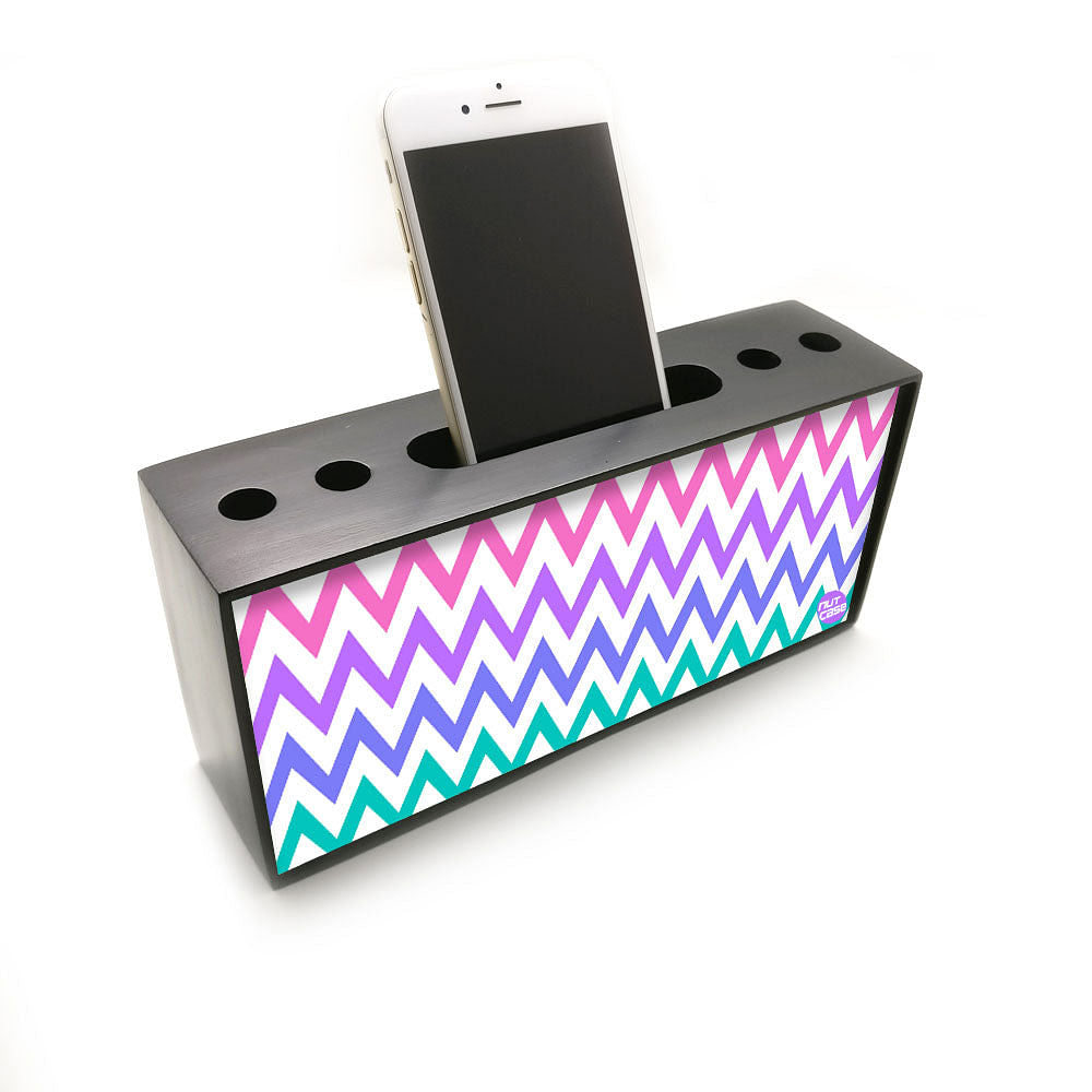 Pen Mobile Stand Holder Desk Organizer - Colorful Waves Nutcase