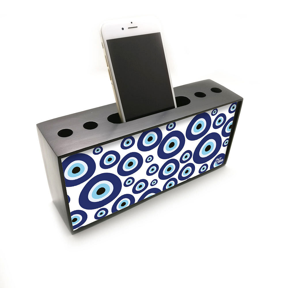 Pen Mobile Stand Holder Desk Organizer for Office - Evil Eye Stones Nutcase