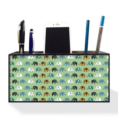 Pen Mobile Stand Holder Desk Organizer - Elephants Yellow Nutcase