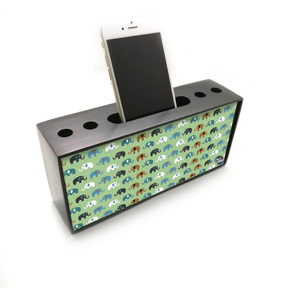 Pen Mobile Stand Holder Desk Organizer - Elephants Yellow Nutcase