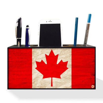 Mobile and Pen Holder Desk Organizer for Office Use - Flag of Canada Nutcase