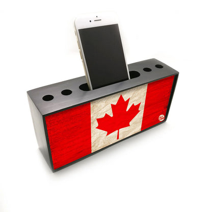 Mobile and Pen Holder Desk Organizer for Office Use - Flag of Canada Nutcase