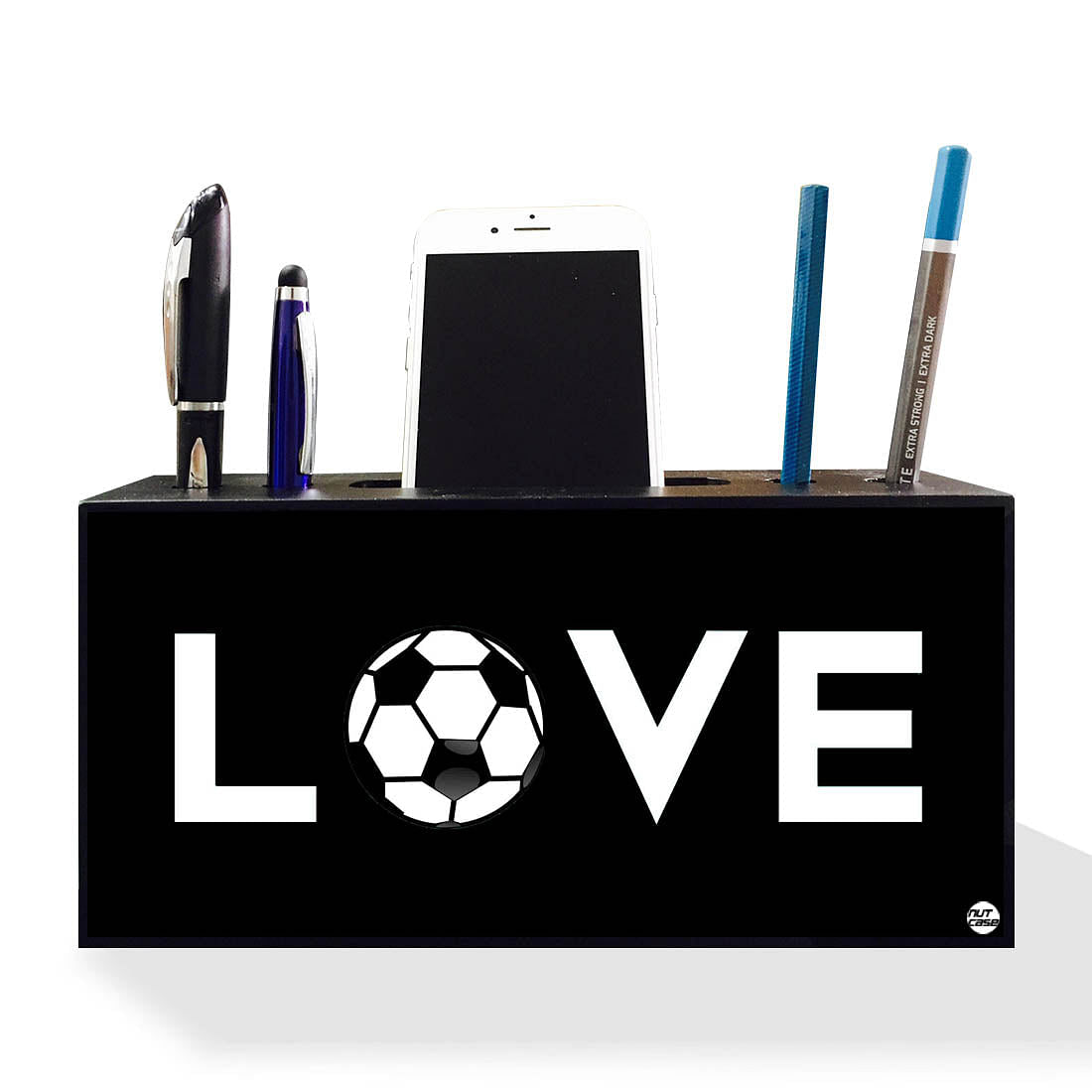 Pen Mobile Stand Holder Desk Organizer - Love Football Nutcase