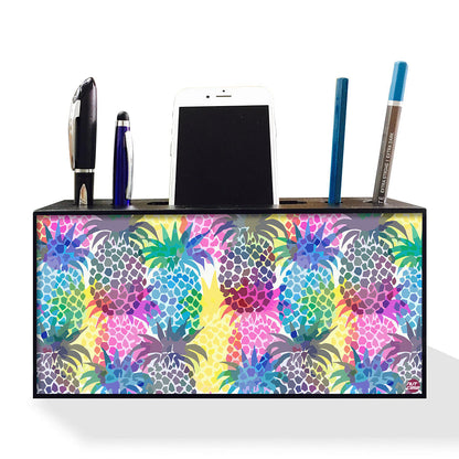 Pen Mobile Stand Holder Desk Organizer - Colorful Pineapple Nutcase