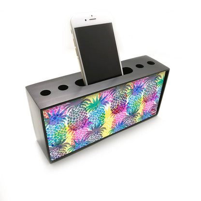 Pen Mobile Stand Holder Desk Organizer - Colorful Pineapple Nutcase