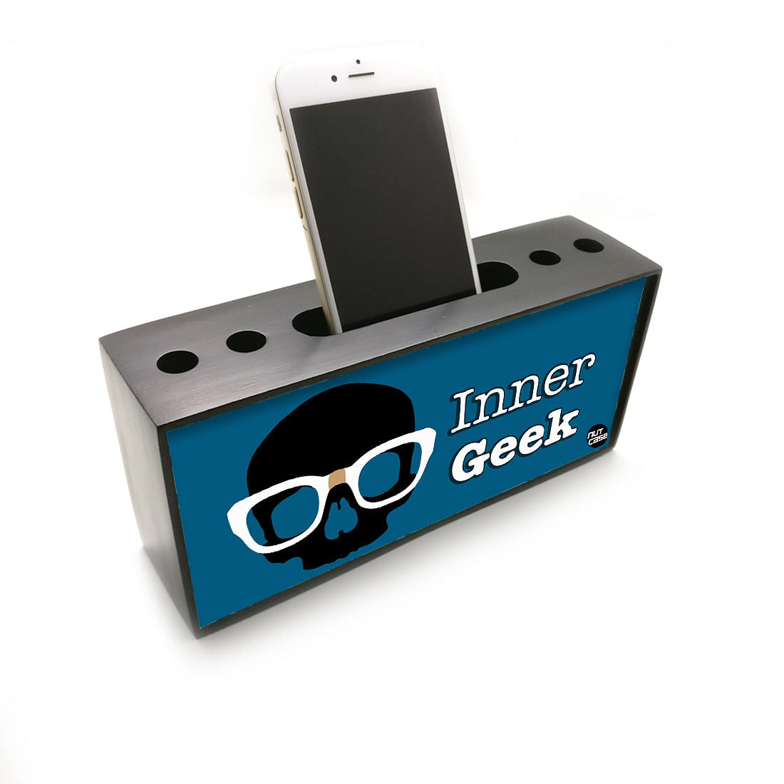 Pen Mobile Stand Holder Desk Organizer - Inner Geek Blue Nutcase