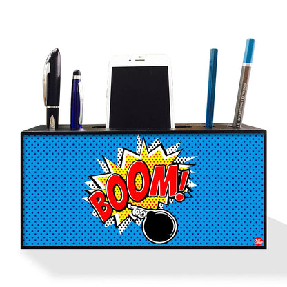 Pen Mobile Stand Holder Desk Organizer - Comic Style BOOM Nutcase