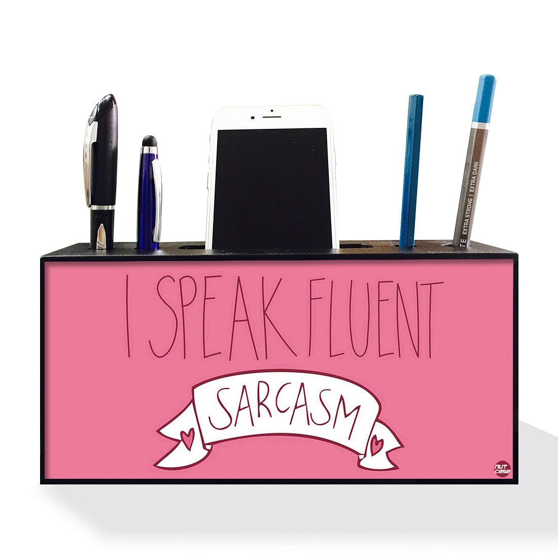 Pen Mobile Stand Holder Desk Organizer - I Speak Fluent Nutcase