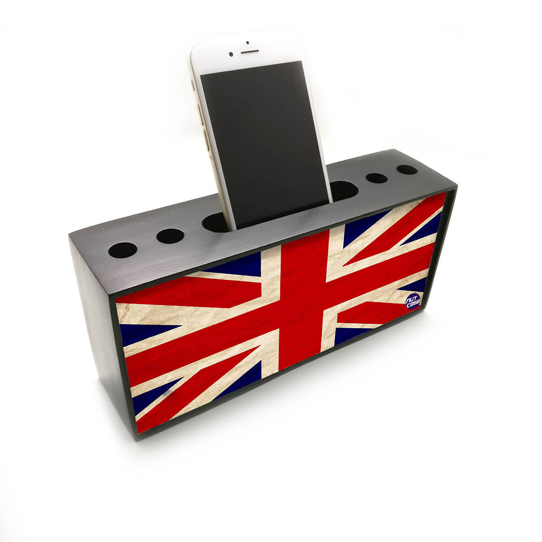 Pen Mobile Stand Holder Desk Organizer - UK Union Jack Bristish Flag Nutcase