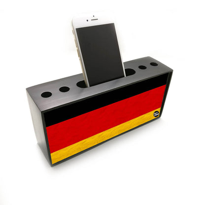 Pen Mobile Stand Holder Desk Organizer - Germany  Vintage Distressed Flag Nutcase