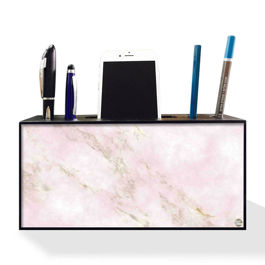 Pen Mobile Stand Holder Desk Organizer - Marble Pink Nutcase