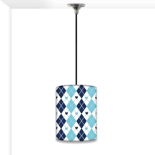 Designer Blue Pendant Lamp - Blue Plaids Nutcase