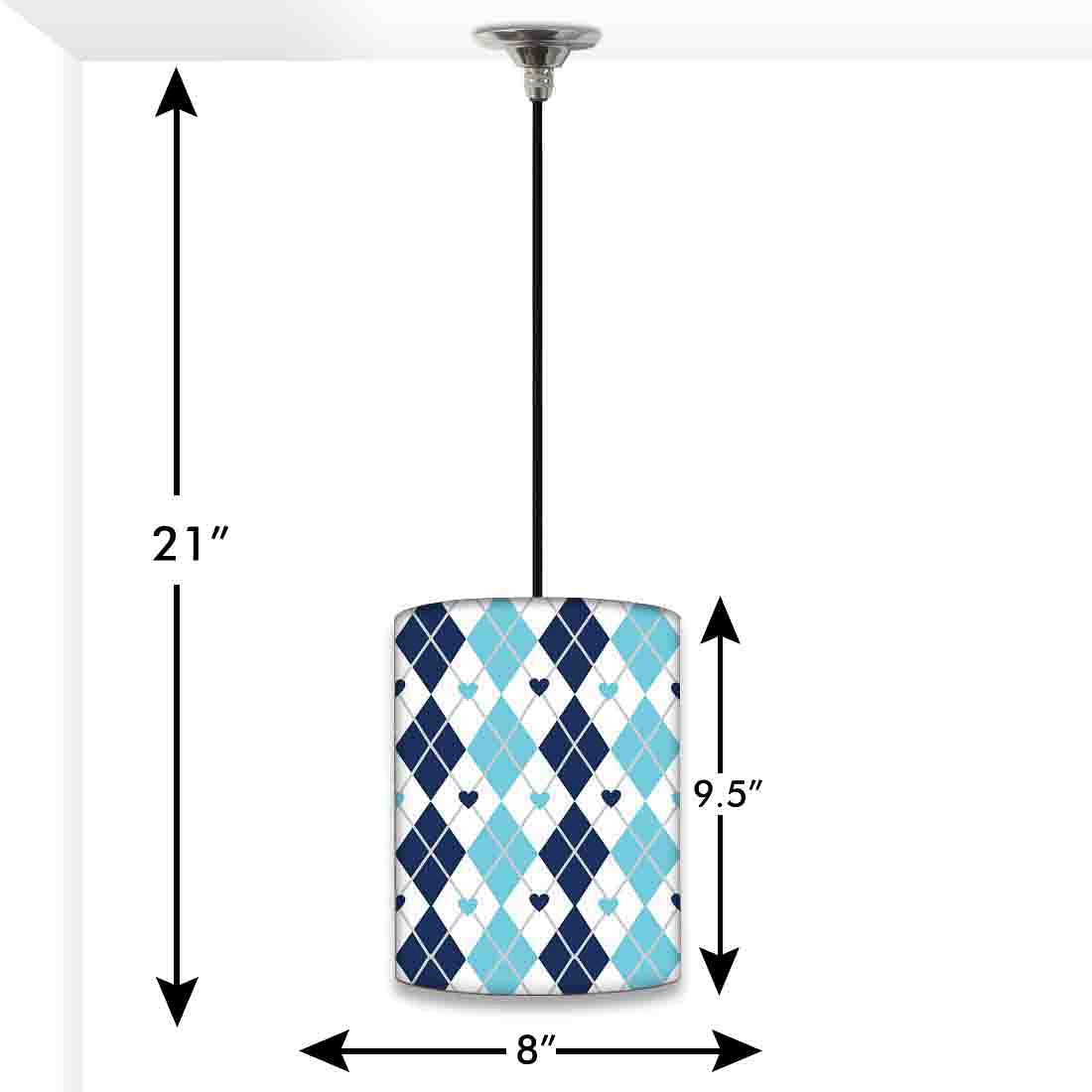Designer Blue Pendant Lamp - Blue Plaids Nutcase