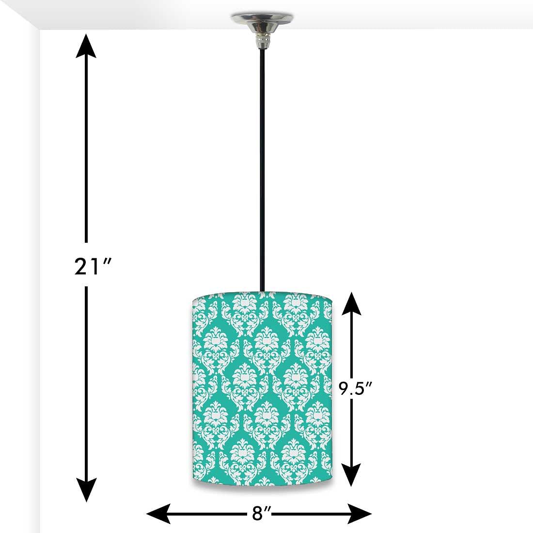 Ceiling Hanging Pendant Lamp Shade - Mint & White Damask Nutcase