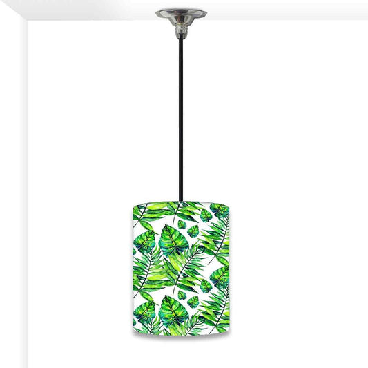 Ceiling Hanging Pendant Lamp Shade - Dark Green Tropical Leaf Nutcase