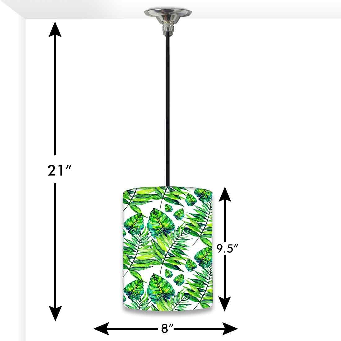 Ceiling Hanging Pendant Lamp Shade - Dark Green Tropical Leaf Nutcase