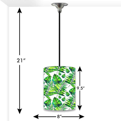Ceiling Hanging Pendant Lamp Shade - Dark Green Tropical Leaf Nutcase