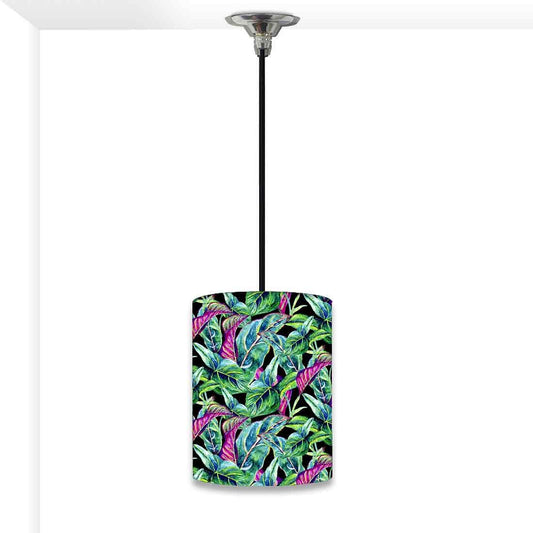 Ceiling Hanging Pendant Lamp Shade - Green Black Tropical Leaf Nutcase
