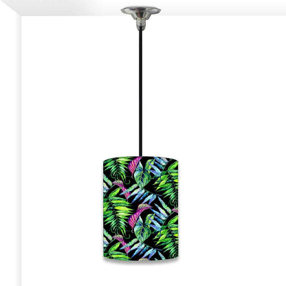 Ceiling Hanging Pendant Lamp Shade - Purple And Green Tropical Leaf Nutcase
