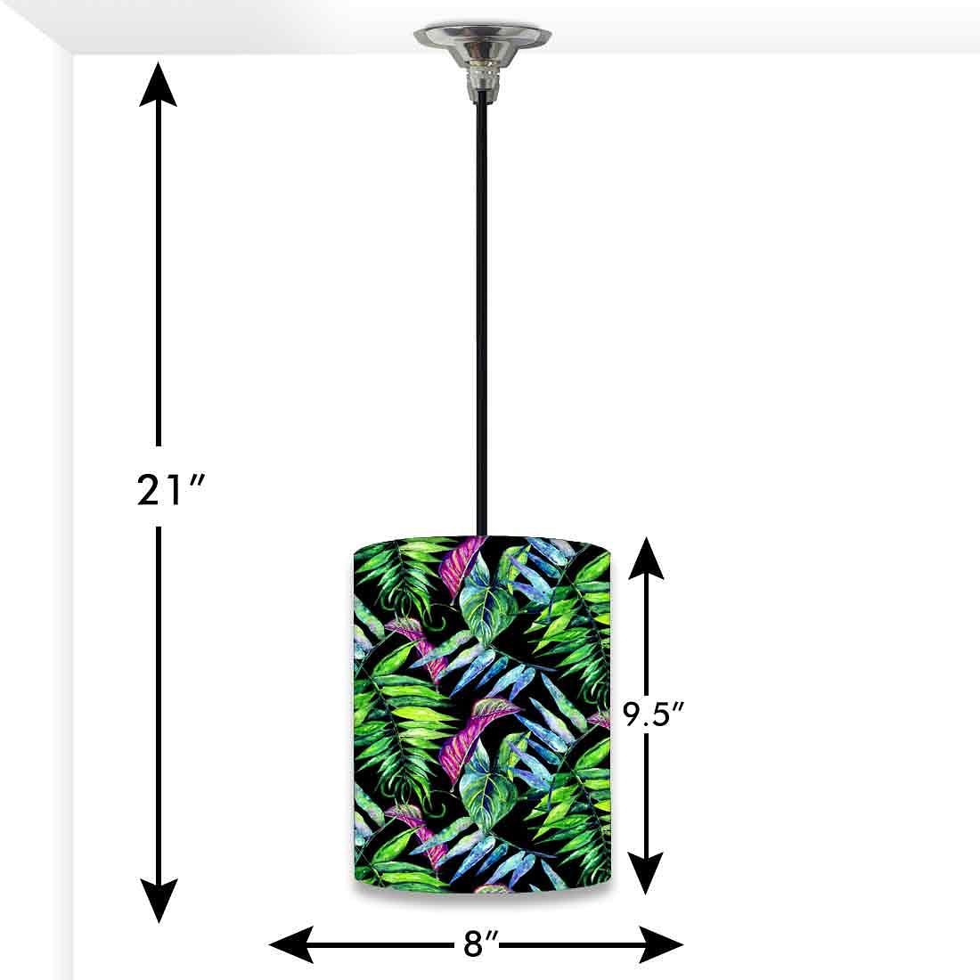 Ceiling Hanging Pendant Lamp Shade - Purple And Green Tropical Leaf Nutcase
