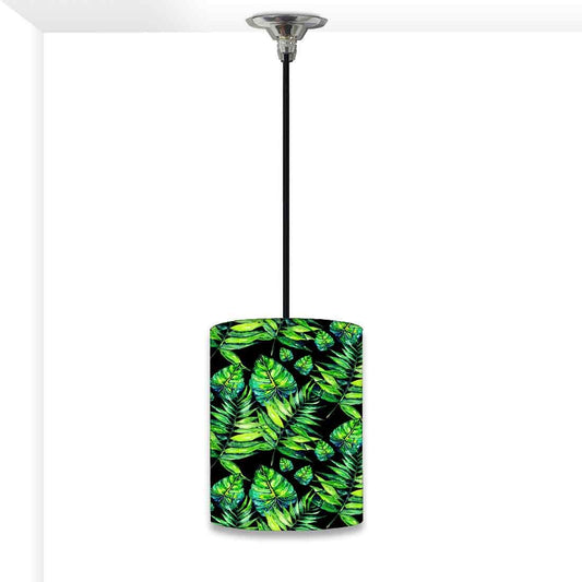 Ceiling Hanging Pendant Lamp Shade - Dark Green Tropical Leaf Nutcase