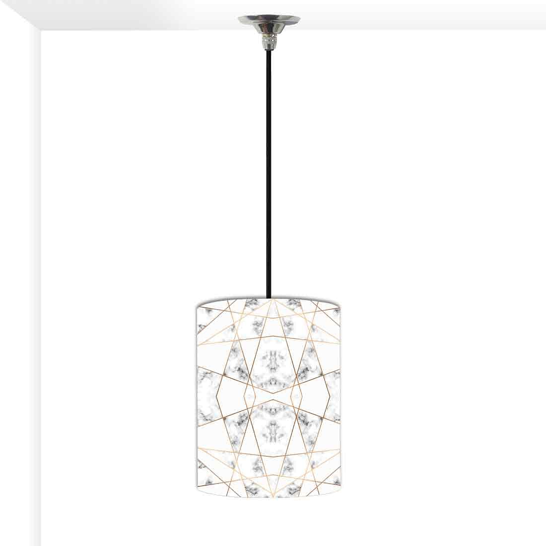 Ceiling Hanging Pendant Lamp Shade - Black White Marble Pastle Nutcase