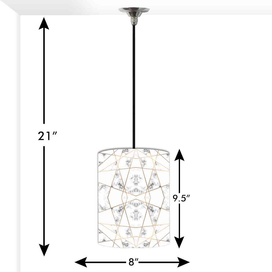Ceiling Hanging Pendant Lamp Shade - Black White Marble Pastle Nutcase