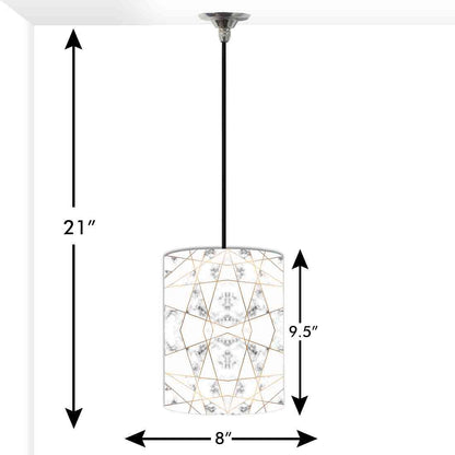 Ceiling Hanging Pendant Lamp Shade - Black White Marble Pastle Nutcase