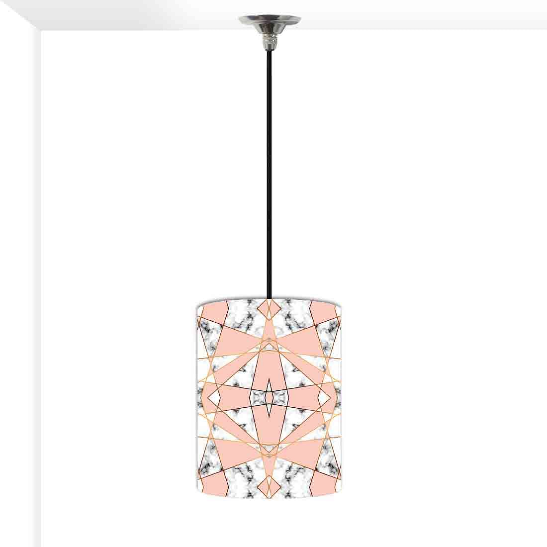 Ceiling Hanging Pendant Lamp Shade - Peach White Marble Pastle Nutcase