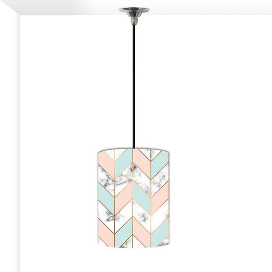 Ceiling Hanging Pendant Lamp Shade - White Peach Marble Pastle Nutcase