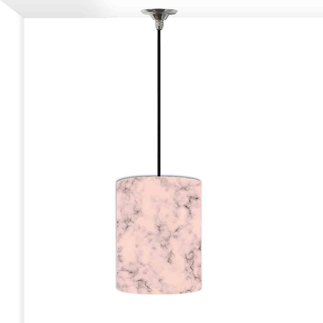 Ceiling Hanging Pendant Lamp Shade - Peach Color Designer Marble Pastle Nutcase