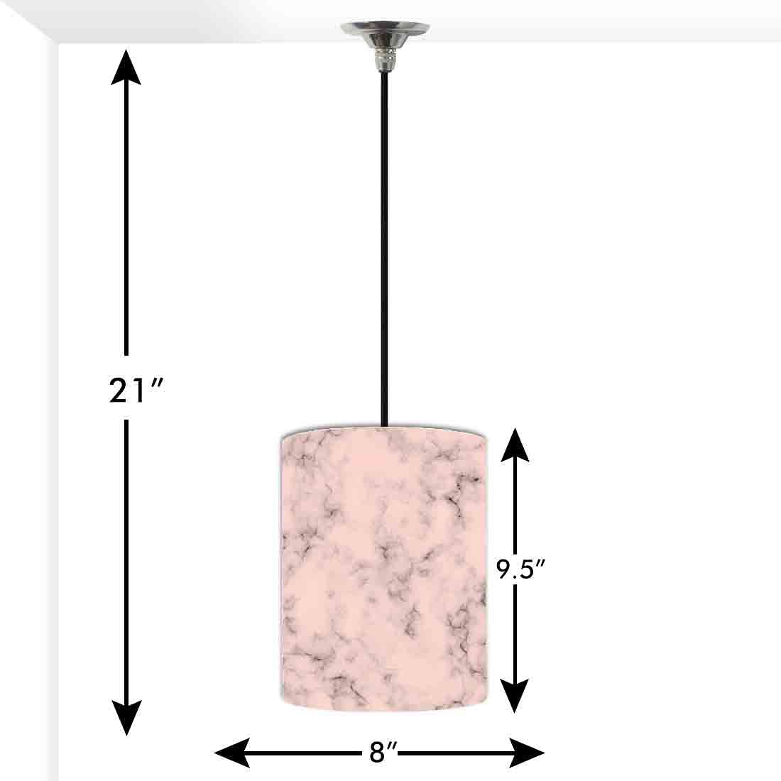 Ceiling Hanging Pendant Lamp Shade - Peach Color Designer Marble Pastle Nutcase