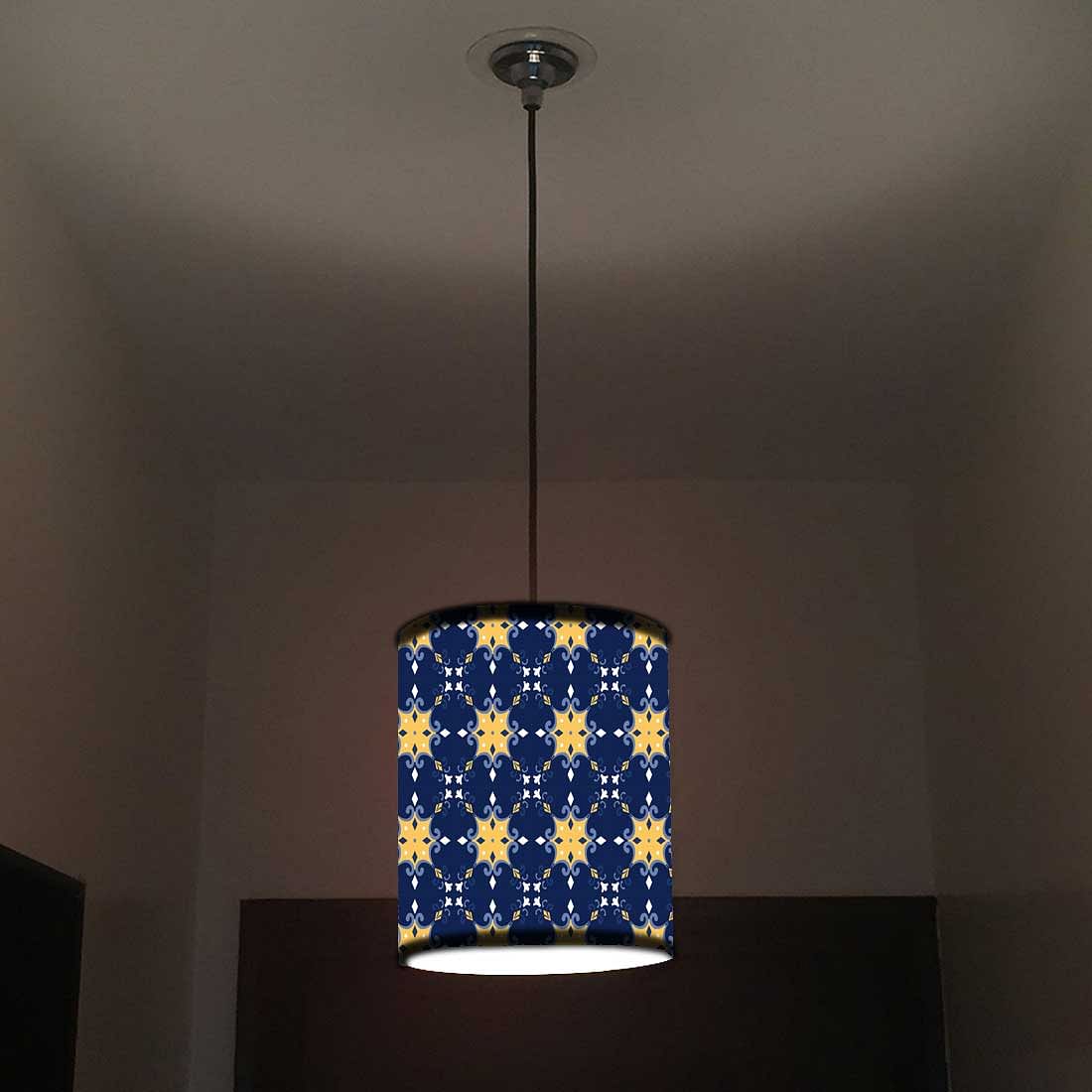 Ceiling Hanging Pendant Lamp Shade - Blue Yellow Design Nutcase