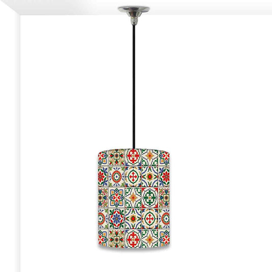 Ceiling Hanging Pendant Lamp Shade - Talavera Mexican Style Nutcase