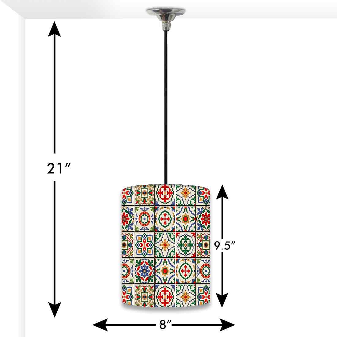 Ceiling Hanging Pendant Lamp Shade - Talavera Mexican Style Nutcase
