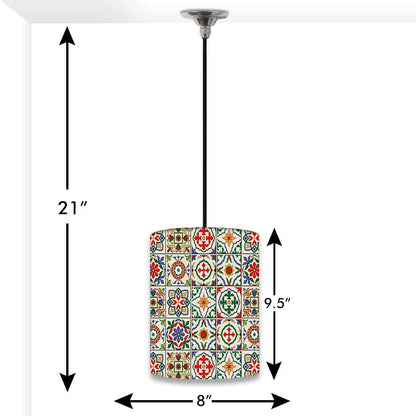 Ceiling Hanging Pendant Lamp Shade - Talavera Mexican Style Nutcase