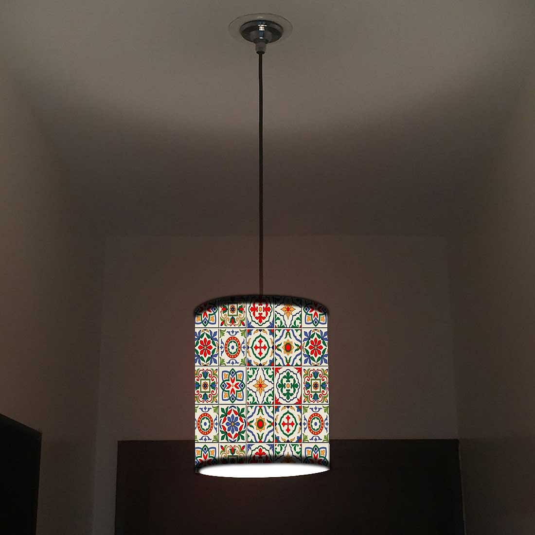 Ceiling Hanging Pendant Lamp Shade - Talavera Mexican Style Nutcase